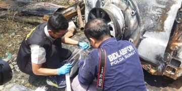 Tim Labfor Poldasu Lakukan Investigasi Kebakaran Rumah di Labuhanbatu