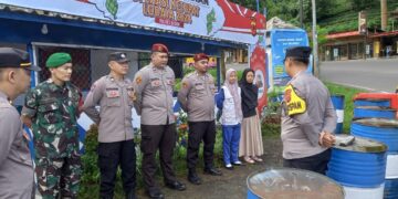 Pengamanan Lebaran oleh Anggota Koramil 0621-10/Cisarua dan Kepolisian Sektor Cisarua