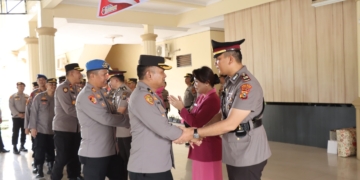 Serah Terima Jabatan Kapolsek Bagan Sinembah di Polres Rokan Hilir