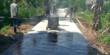 Pemdes Sei Merdeka Rampungkan Pembangunan Jalan Rabat Beton di Dusun V