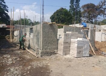 Pembangunan Posramil Megamendung Capai 40 Persen