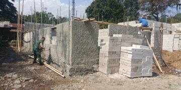 Pembangunan Posramil Megamendung Capai 40 Persen