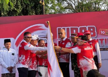 Kasrem 061/SK Hadiri Pelepasan Kirab Merah Putih 1 Dekade Festival Merah Putih Sambut HUT ke-80 RI di Kota Bogor