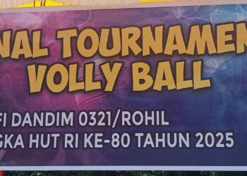 Dandim 0321 CUP Meriahkan HUT ke-80 RI, Lapangan Voli Bagan Sinembah Dipadati Penonton