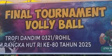 Dandim 0321 CUP Meriahkan HUT ke-80 RI, Lapangan Voli Bagan Sinembah Dipadati Penonton