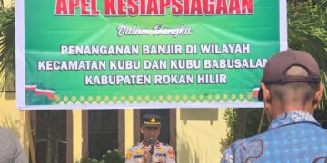 Polsek Kubu Gelar Apel Kesiapsiagaan Hadapi Musim Hujan dan Ancaman Banjir