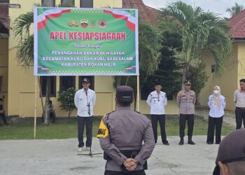 Antisipasi Banjir, Camat Kubu Pimpin Apel Kesiapsiagaan di Mapolsek Kubu
