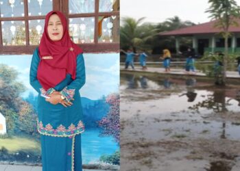 Lapangan Upacara SDN 010 Sungai Panji Panji Selalu Tergenang, Sekolah Minta Perhatian Pemerintah