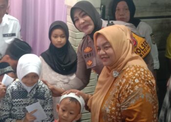 Kapolsek Megamendung Hadiri Santunan Anak Yatim Piatu, Tumbuhkan Kepedulian Bersama