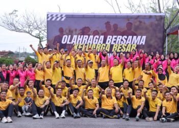 Polres Rohil Olahraga Bersama, Kapolres AKBP Isa Imam: Jaga Kekompakan Jelang Ramadan