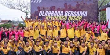 Polres Rohil Olahraga Bersama, Kapolres AKBP Isa Imam: Jaga Kekompakan Jelang Ramadan