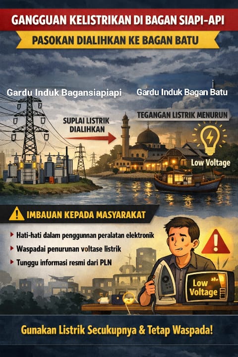 Gangguan Kelistrikan di Bagan Siapi-api, Pasokan Dialihkan ke Bagan Batu