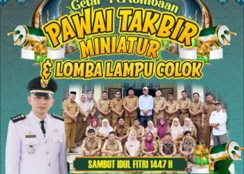 Kecamatan Kubu Babussalam Gelar Pawai Takbir Miniatur dan Lomba Lampu Colok Sambut Idul Fitri 1447 H