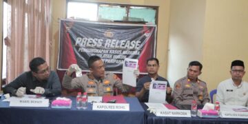 Kapolres Rohil Pimpin Press Release Pengungkapan Narkoba di Panipahan