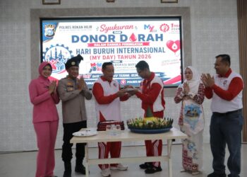 Polres Rokan Hilir Gelar Syukuran Serta Donor Darah juga Bakti Sosial Dalam Rangka May day 2026